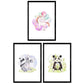 Pack de Tres láminas con Ilustraciones de Animales. Unicornio Oso Panda y Mofeta.-Artwork-Nacnic-Nacnic Estudio SL
