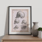 Paillou Skulls; geriatric, caucasiod and negroid adult, orangutan, and dog-Artwork-Nacnic-Nacnic Estudio SL
