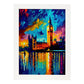 Palacio Nacnico de Westminster London Inglaterra Pintura al óleo Br. Estampados de arte de pared estético para el diseño de dormitorio o sala de estar.-Artwork-Nacnic-A4-Marco Blanco-Nacnic Estudio SL