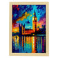 Palacio Nacnico de Westminster London Inglaterra Pintura al óleo Br. Estampados de arte de pared estético para el diseño de dormitorio o sala de estar.-Artwork-Nacnic-A4-Marco Madera clara-Nacnic Estudio SL