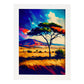 Parque Nacnic Serengeti National National Tanzania Pintura al óleo. Estampados de arte de pared estético para el diseño de dormitorio o sala de estar.-Artwork-Nacnic-A4-Marco Blanco-Nacnic Estudio SL