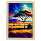 Parque Nacnic Serengeti National National Tanzania Pintura al óleo. Estampados de arte de pared estético para el diseño de dormitorio o sala de estar.-Artwork-Nacnic-A4-Marco Madera clara-Nacnic Estudio SL
