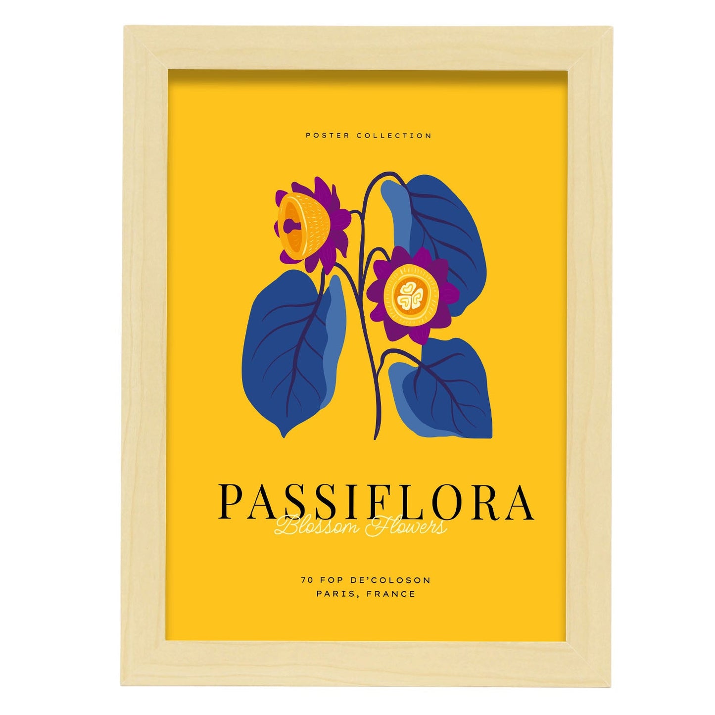 Passiflora-Artwork-Nacnic-A4-Marco Madera clara-Nacnic Estudio SL