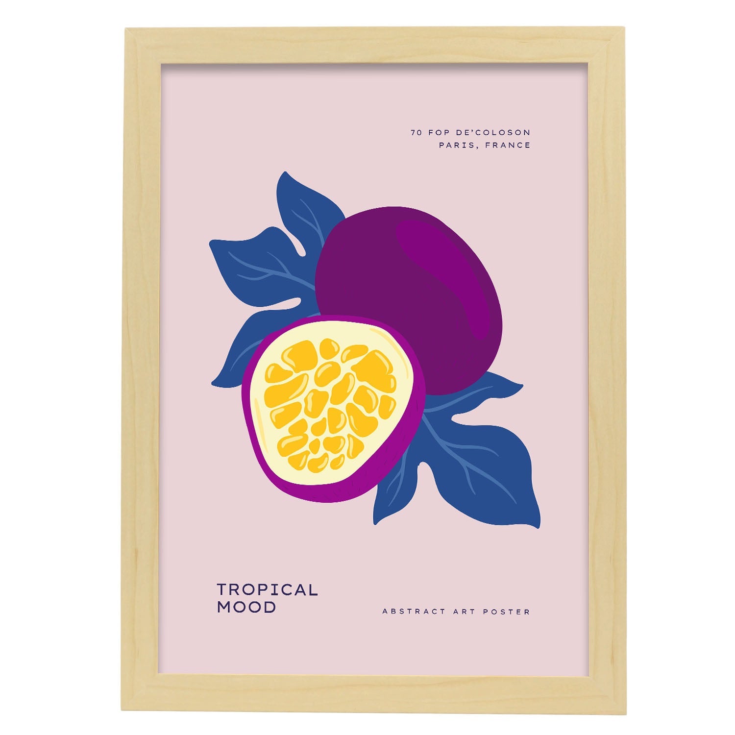 Passion Fruit-Artwork-Nacnic-A3-Marco Madera clara-Nacnic Estudio SL