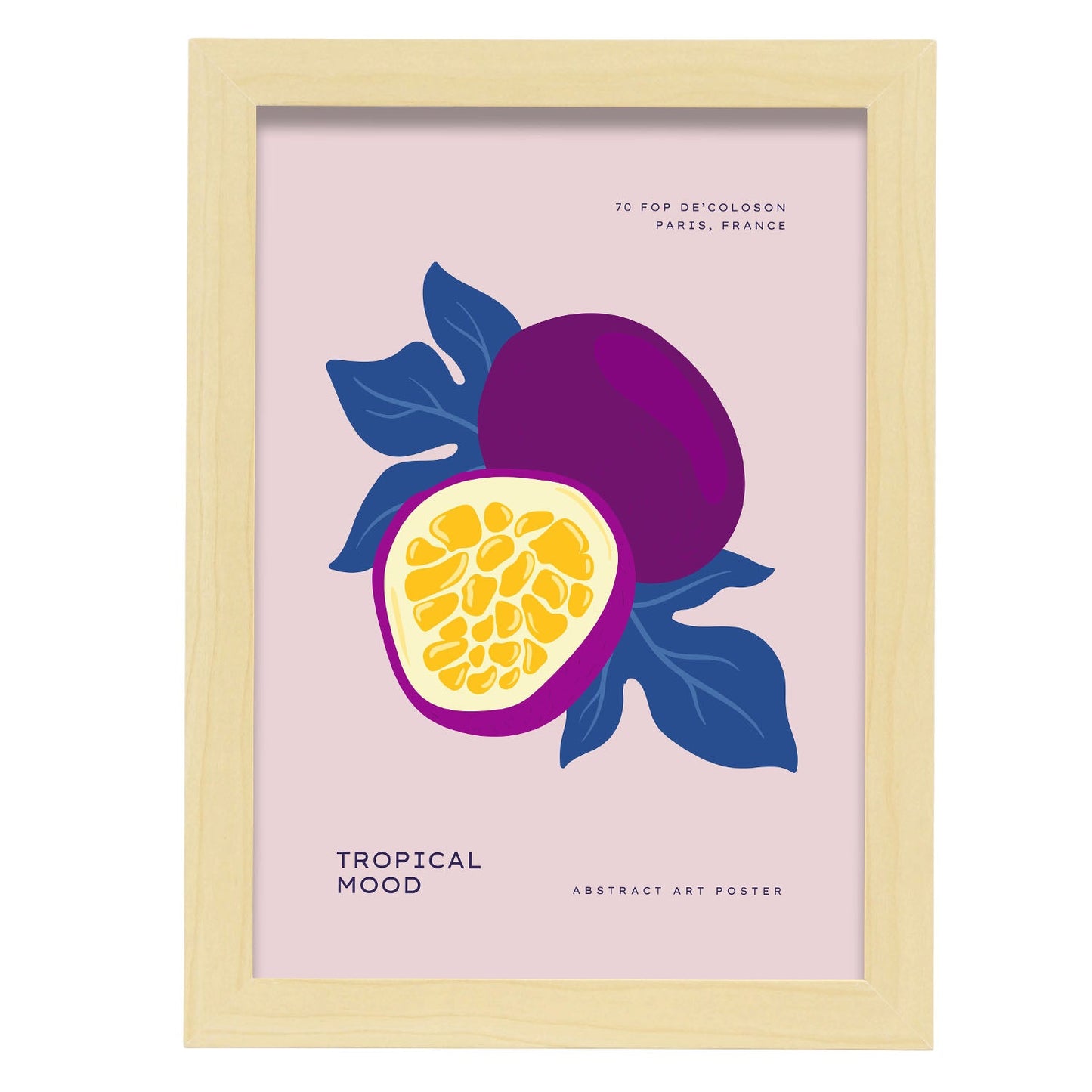 Passion Fruit-Artwork-Nacnic-A4-Marco Madera clara-Nacnic Estudio SL