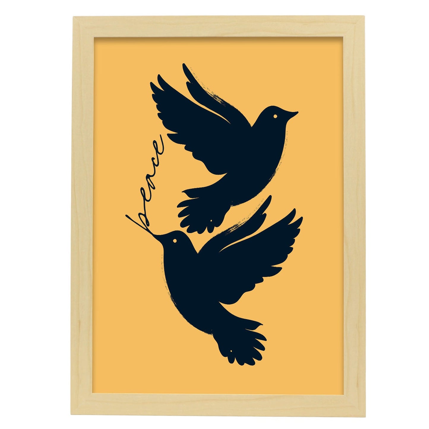 Peace doves-Artwork-Nacnic-A3-Marco Madera clara-Nacnic Estudio SL