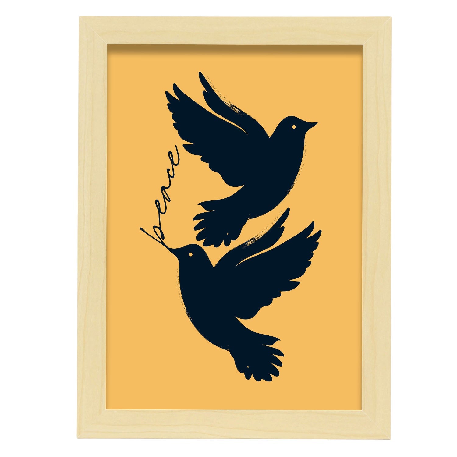 Peace doves-Artwork-Nacnic-A4-Marco Madera clara-Nacnic Estudio SL