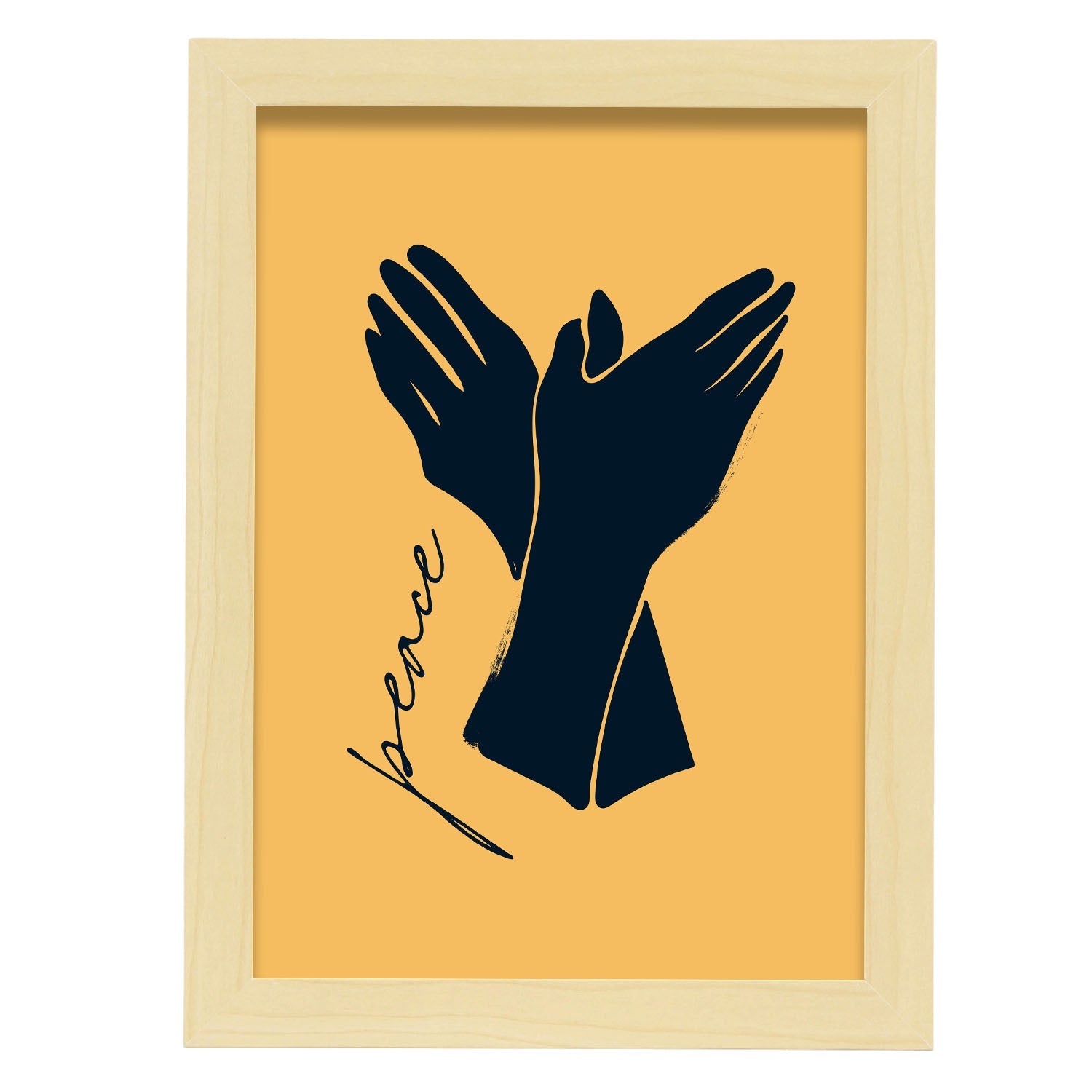 Peace in hands-Artwork-Nacnic-A4-Marco Madera clara-Nacnic Estudio SL
