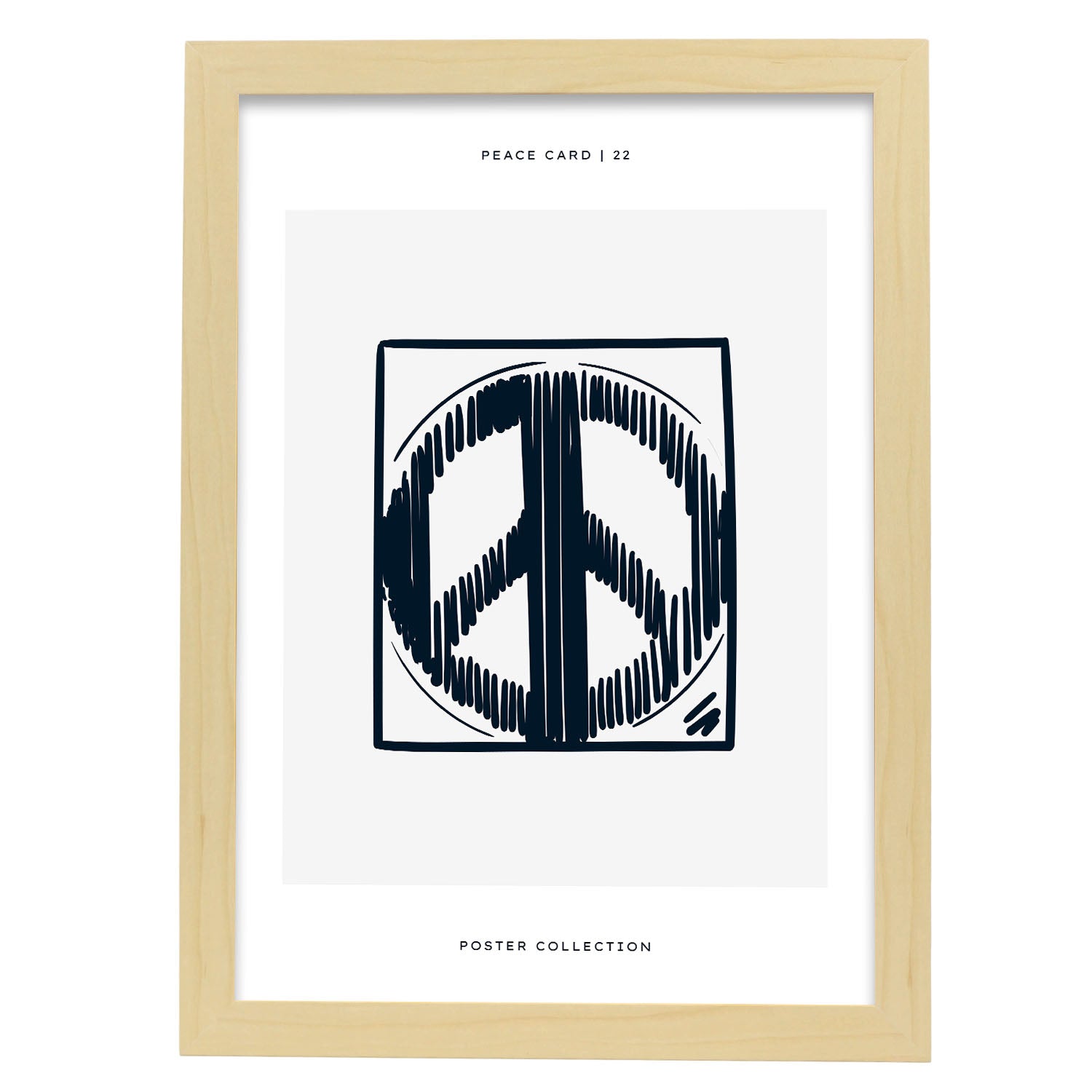 Peace Logo-Artwork-Nacnic-A3-Marco Madera clara-Nacnic Estudio SL
