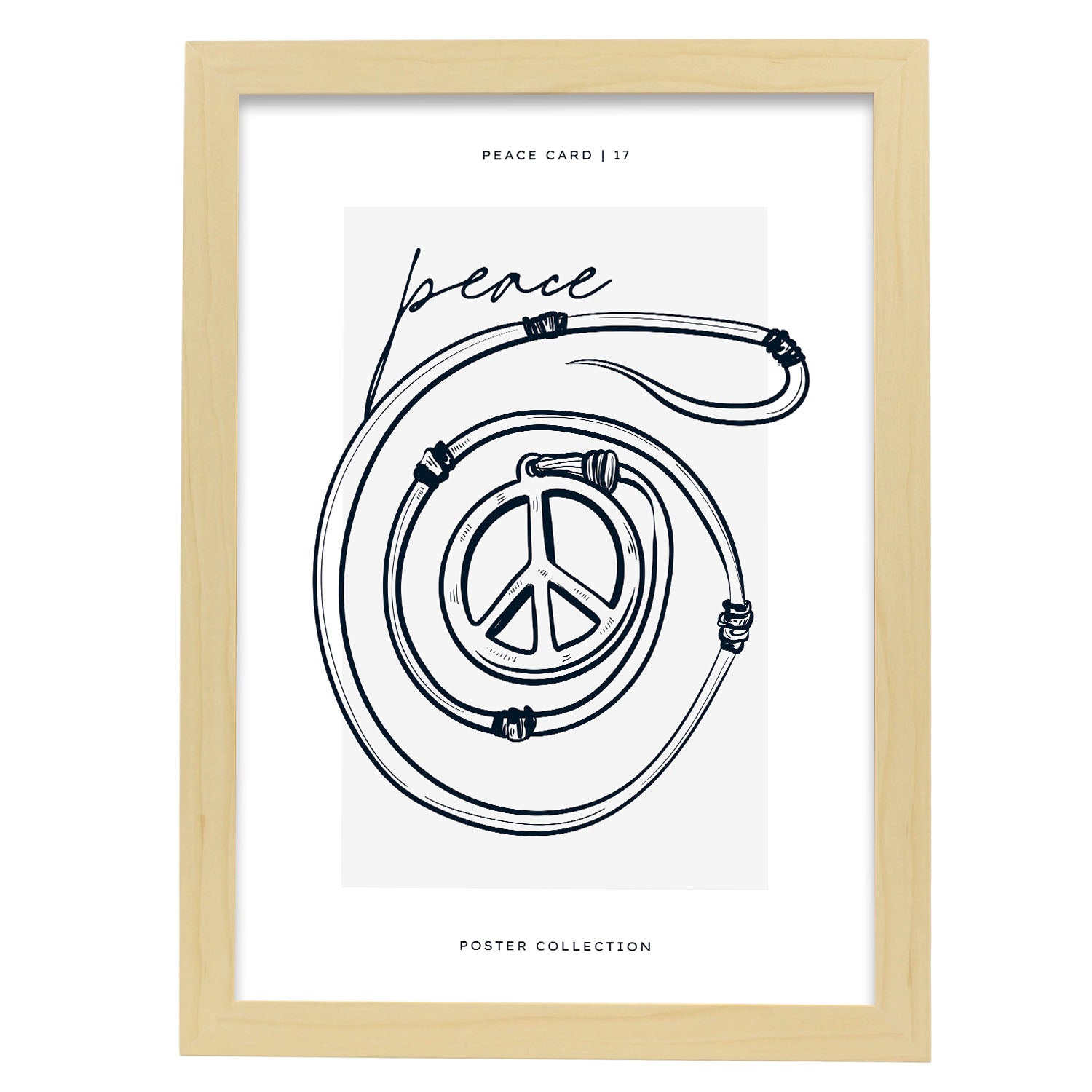 Peace necklace-Artwork-Nacnic-A3-Marco Madera clara-Nacnic Estudio SL