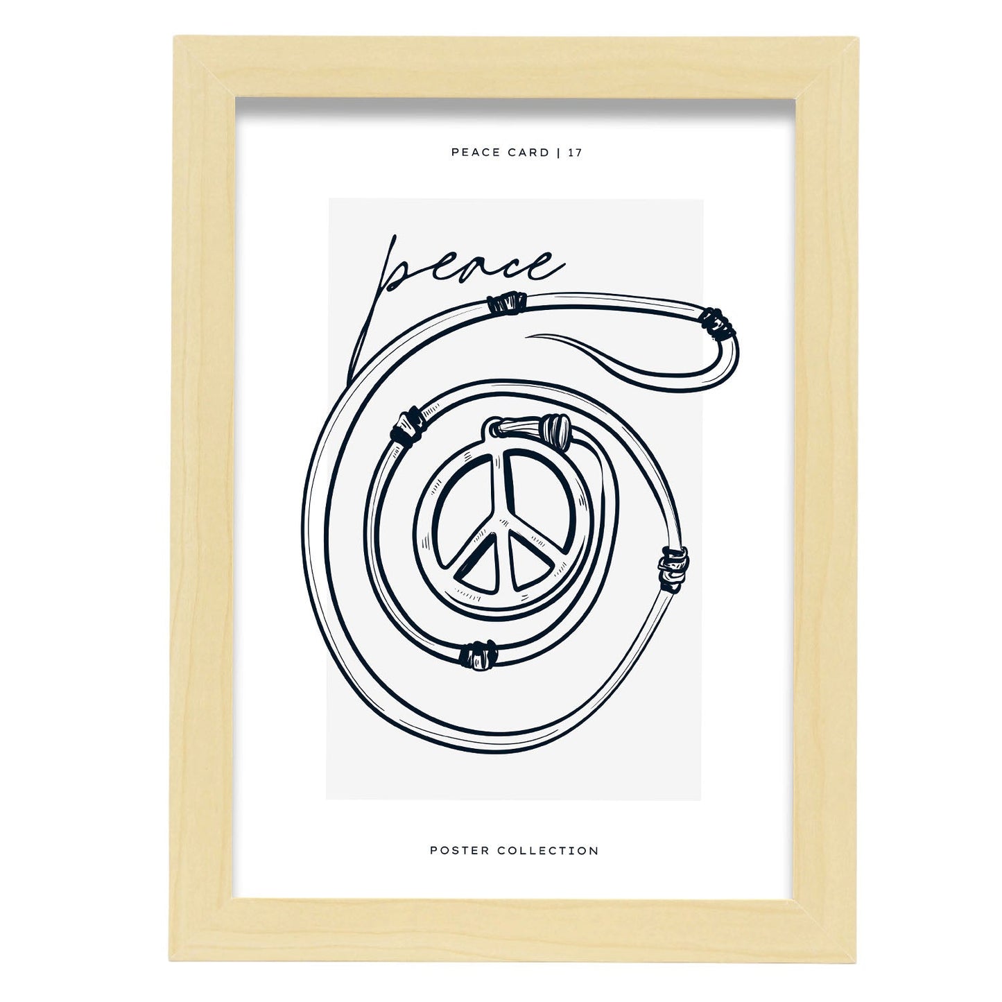 Peace necklace-Artwork-Nacnic-A4-Marco Madera clara-Nacnic Estudio SL