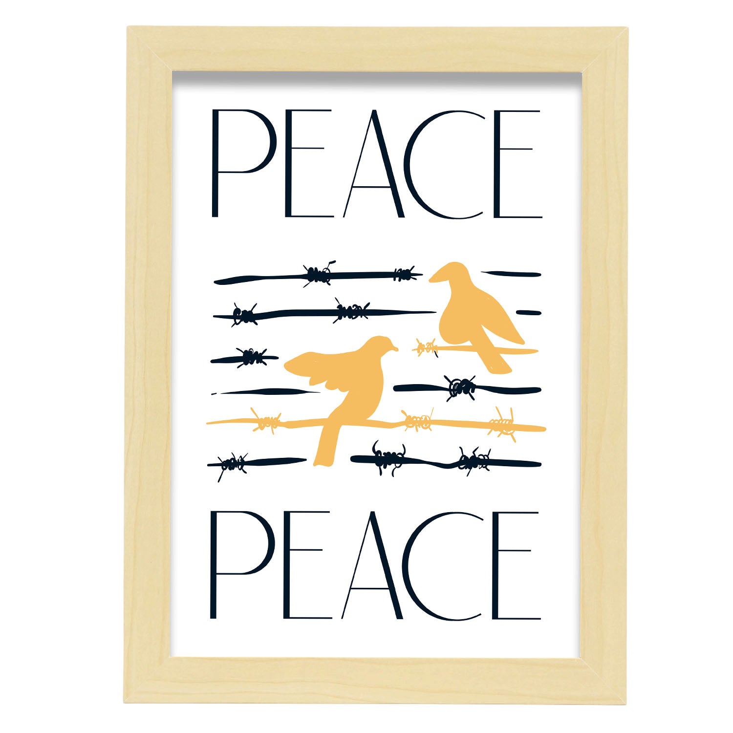 Peace not war-Artwork-Nacnic-A4-Marco Madera clara-Nacnic Estudio SL