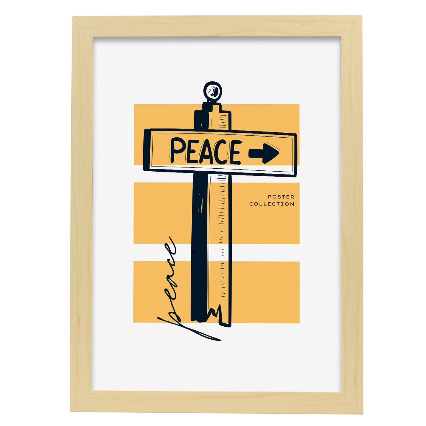 Peace sign-Artwork-Nacnic-A3-Marco Madera clara-Nacnic Estudio SL