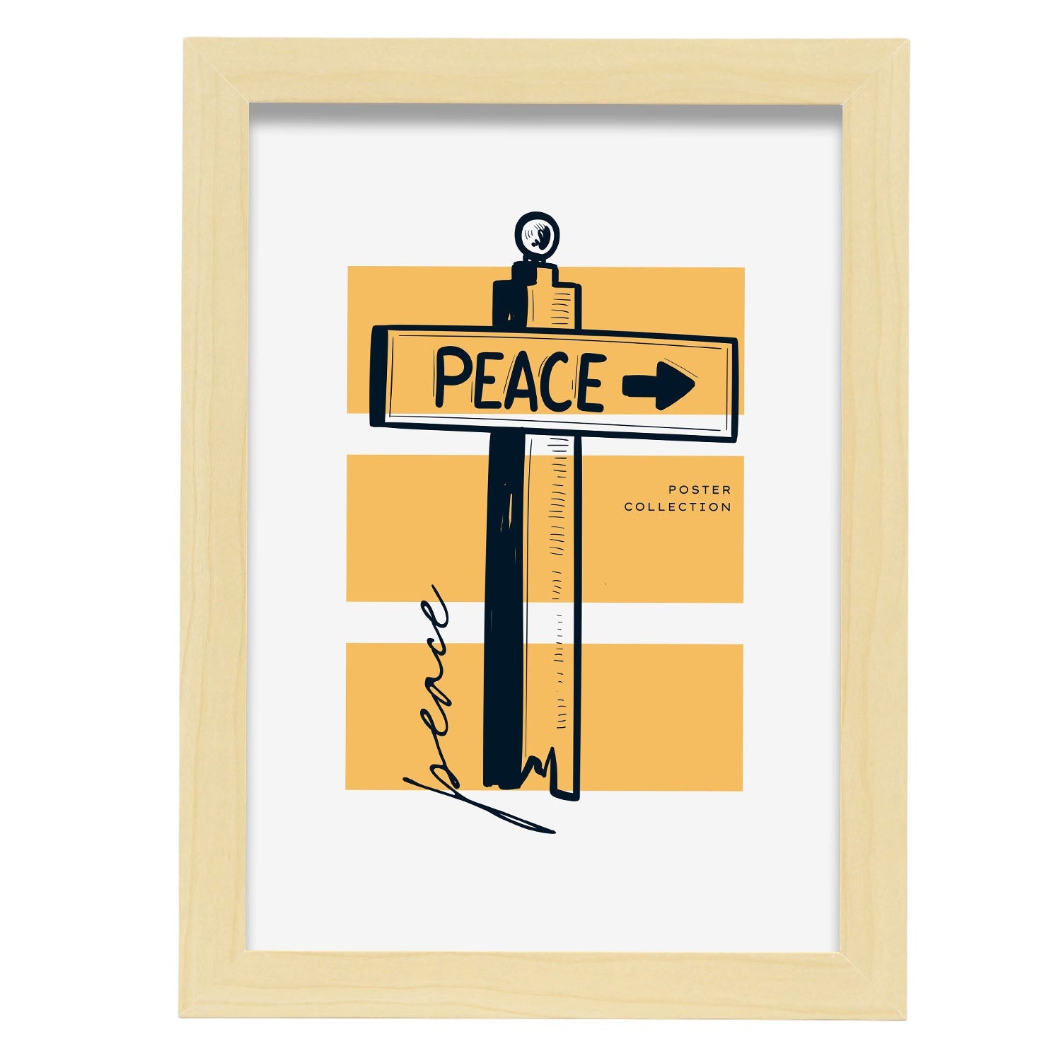 Peace sign-Artwork-Nacnic-A4-Marco Madera clara-Nacnic Estudio SL