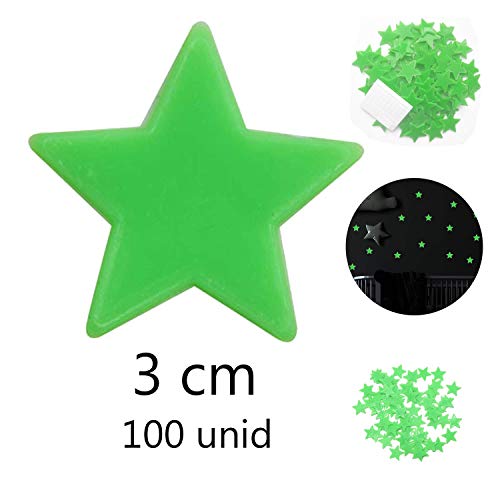 128 pegatinas de estrellas fluorescentes - Ø 18 mm