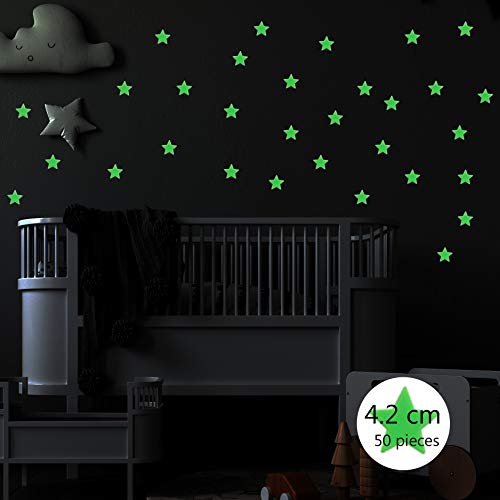 Pegatinas de estrella luminosa 3D para pared, pegatinas fluorescentes que  brillan en la oscuridad para niños