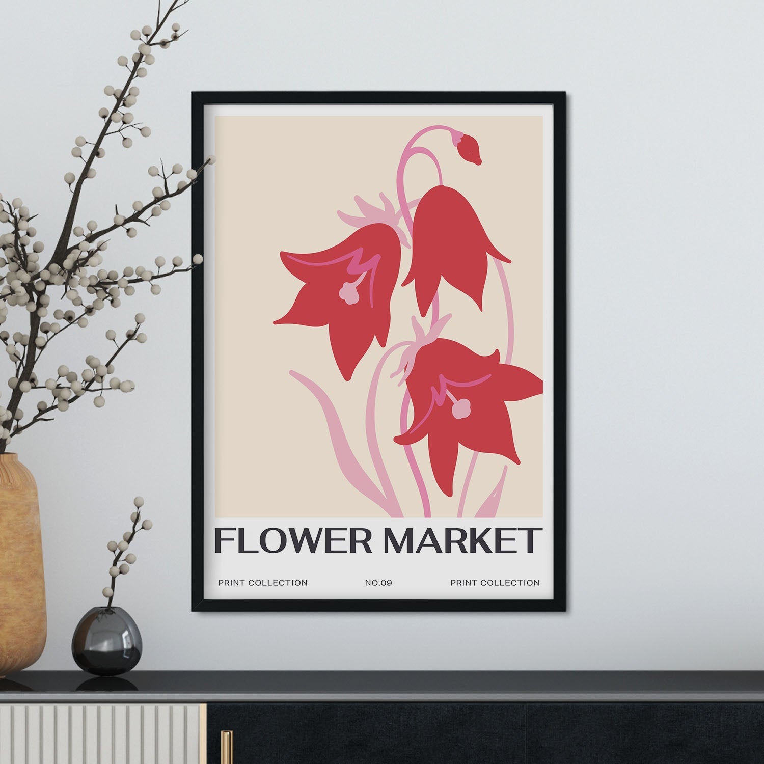 Pink bell flowers-Artwork-Nacnic-Nacnic Estudio SL