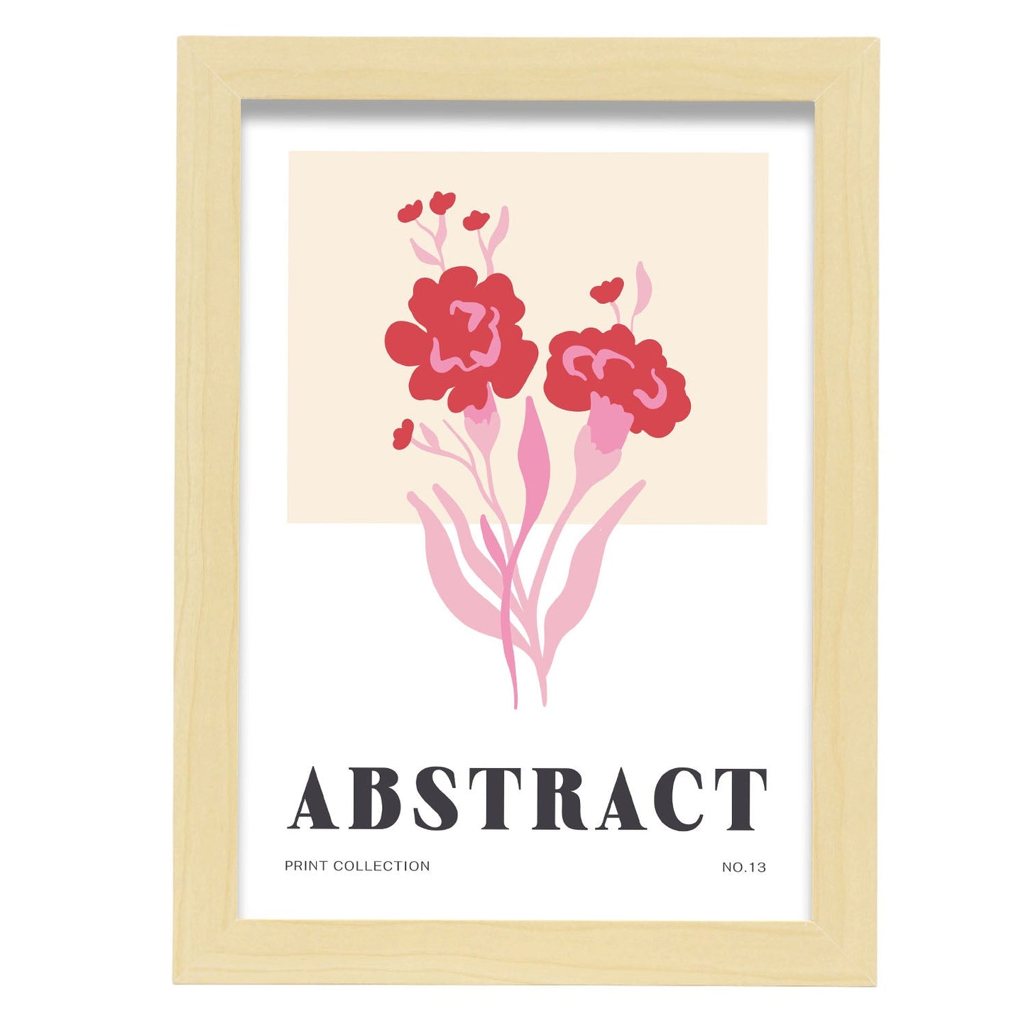 Pink Carnation-Artwork-Nacnic-A4-Marco Madera clara-Nacnic Estudio SL