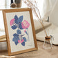 Pink Flowers Blue Leaves-Artwork-Nacnic-Nacnic Estudio SL