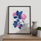 Pink Flowers Blue Leaves-Artwork-Nacnic-Nacnic Estudio SL