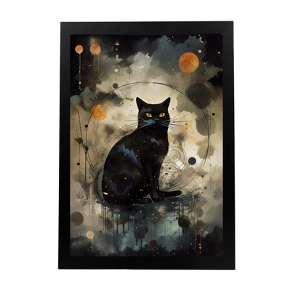 Póster de pintura surrealista Sumi-E japonés