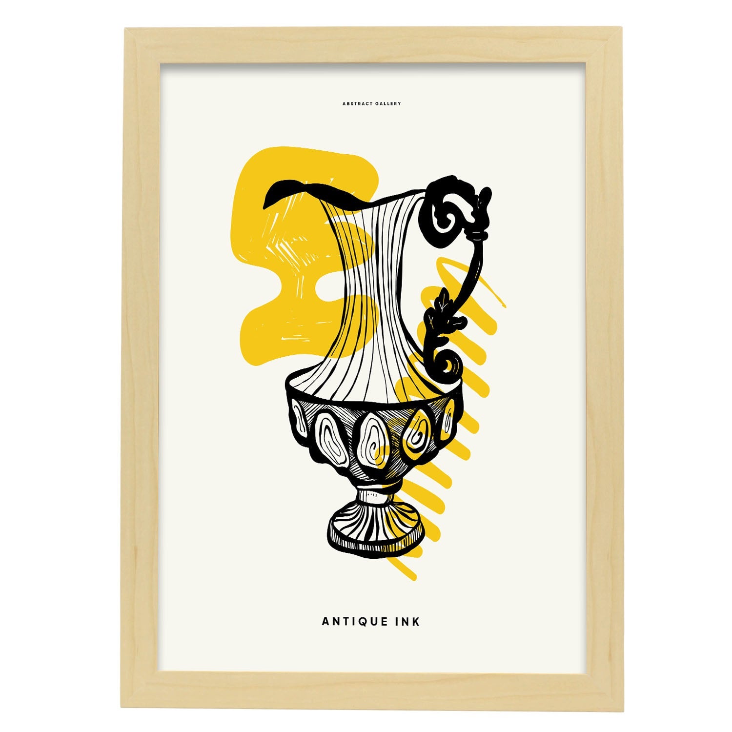 Pitcher Vase-Artwork-Nacnic-A3-Marco Madera clara-Nacnic Estudio SL