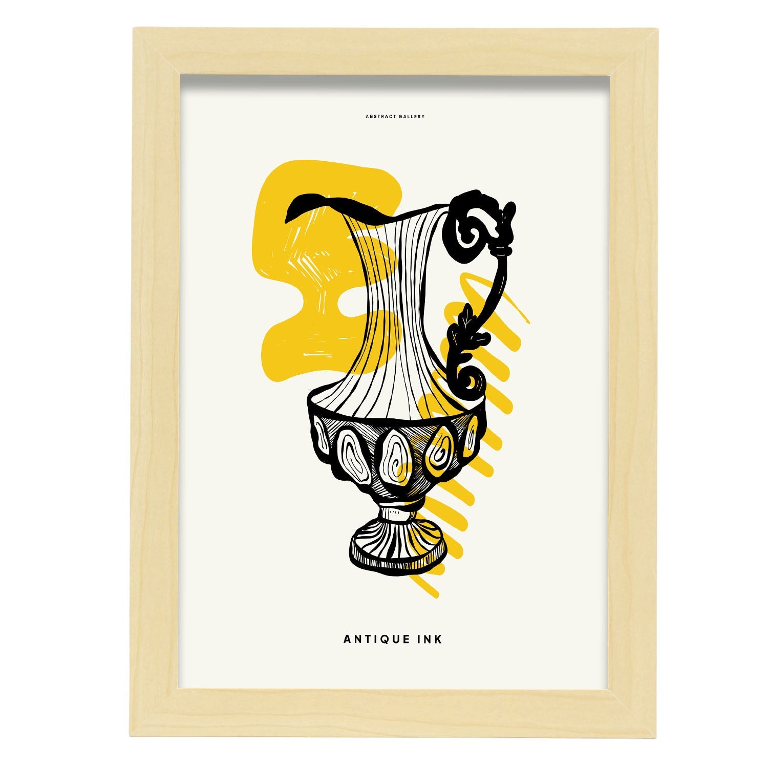 Pitcher Vase-Artwork-Nacnic-A4-Marco Madera clara-Nacnic Estudio SL