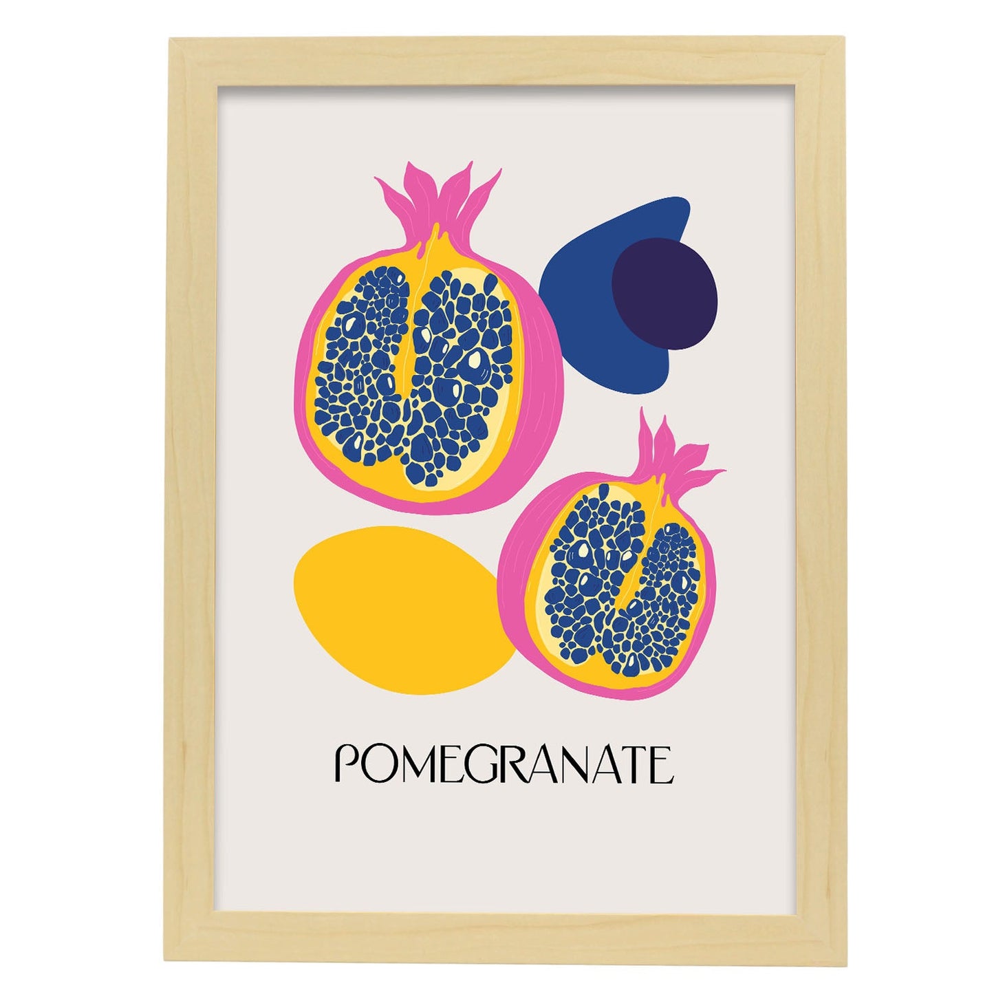 Pomegranate Open-Artwork-Nacnic-A3-Marco Madera clara-Nacnic Estudio SL