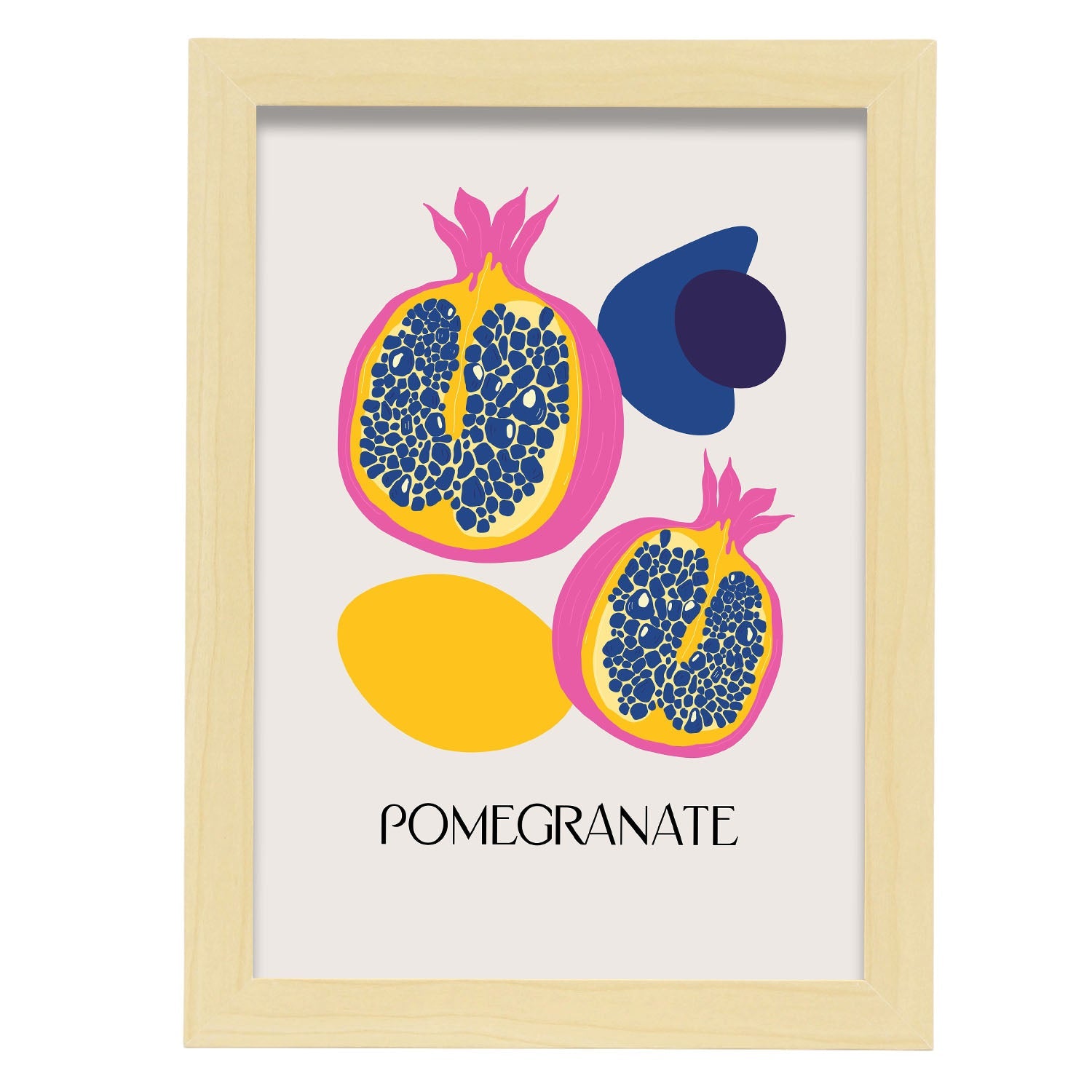Pomegranate Open-Artwork-Nacnic-A4-Marco Madera clara-Nacnic Estudio SL