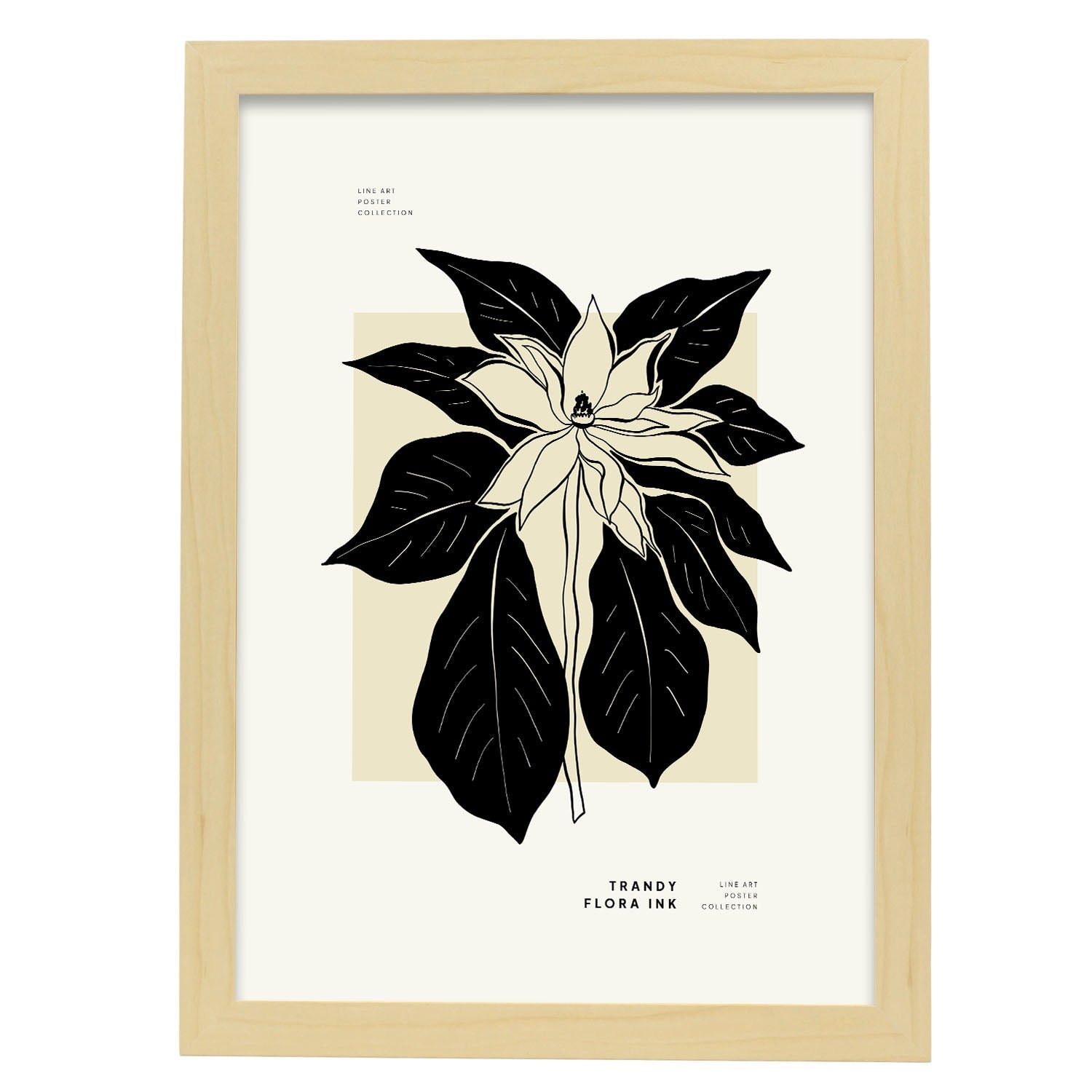 Ponsensia Flower-Artwork-Nacnic-A3-Marco Madera clara-Nacnic Estudio SL
