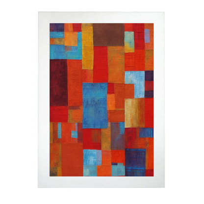 Póster Abstracto Colorido con B Vibrante