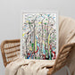 Póster Abstracto de Líneas Curvas Wu Guanzho