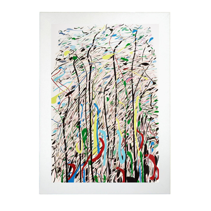 Póster Abstracto de Líneas Curvas Wu Guanzho