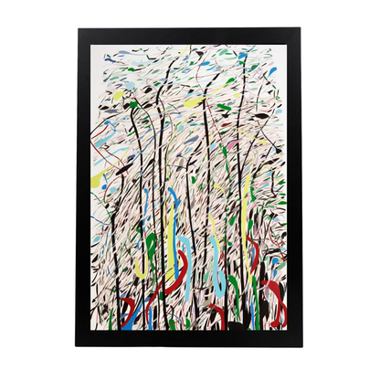 Póster Abstracto de Líneas Curvas Wu Guanzho