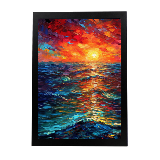 Póster Acuarela de un Hermoso Atardecer