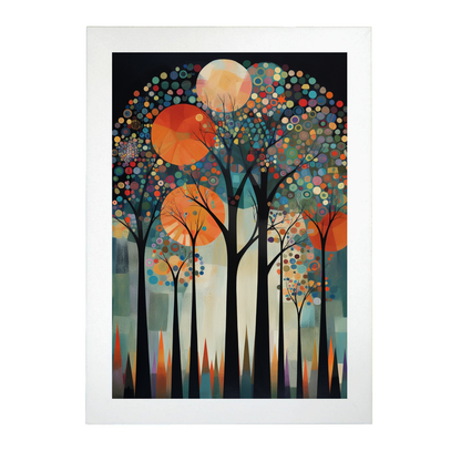 Póster Árboles con Fondo Decorativo de Rosina Wachtmeister