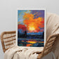 Póster Atardecer en Paisaje