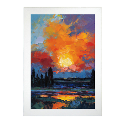 Póster Atardecer en Paisaje