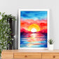 Póster Atardecer Vibrante en Acuarela