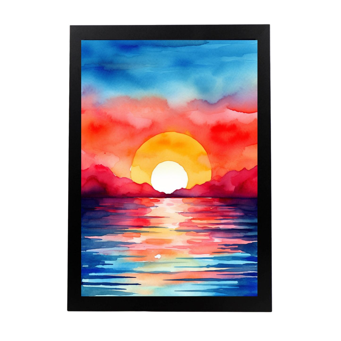 Póster Atardecer Vibrante en Acuarela