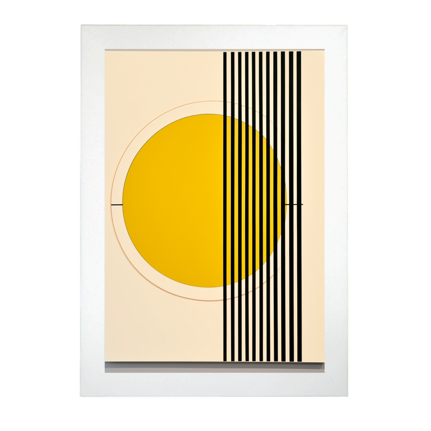 Póster Bauhaus Círculo Amarillo y Líneas Negras
