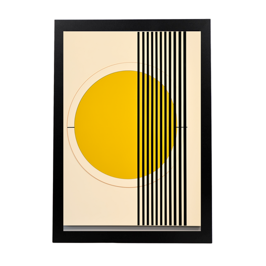 Póster Bauhaus Círculo Amarillo y Líneas Negras