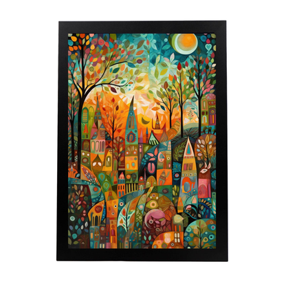 Póster de Bosque Caprichoso con Criaturas Juguetonas
