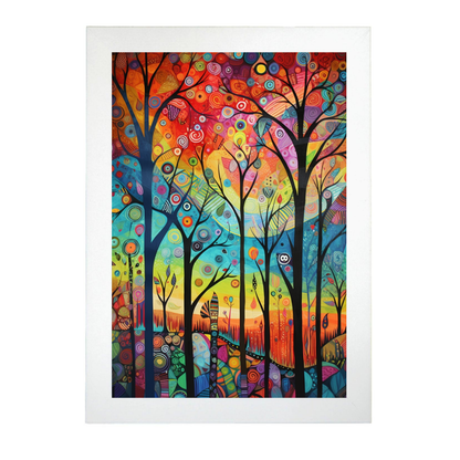 Lámina Bosque Juguetón con Criaturas Fantásticas