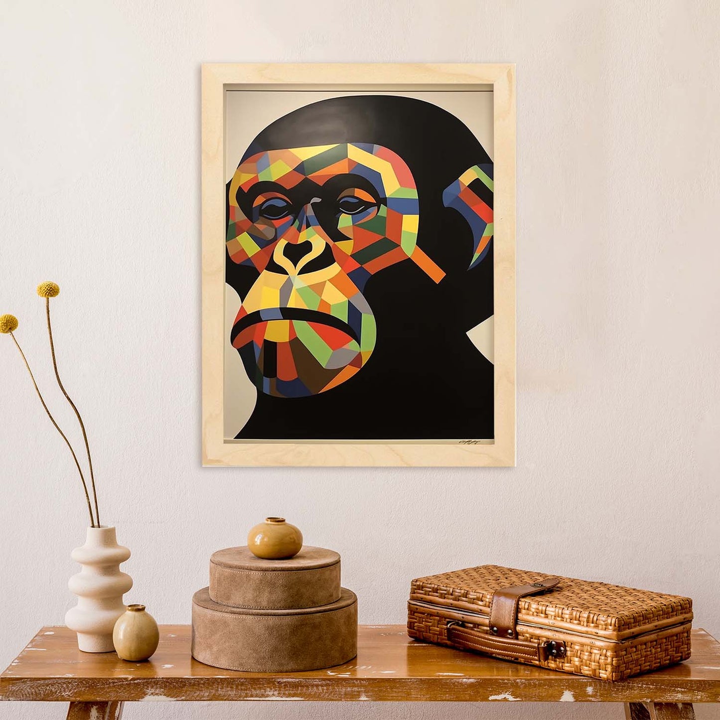 Póster Chimpancé estilo Victor Vasarely