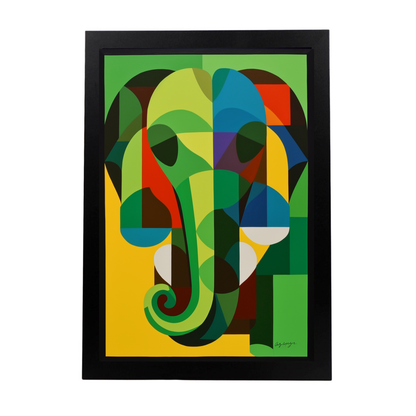 Lámina Elefante Estilo Victor Vasarely