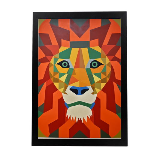 Póster de León Estilo Victor Vasarely