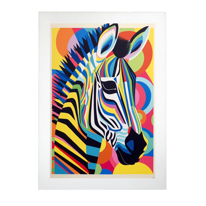 Póster Cebra Estilo Vasarely