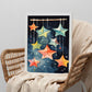 Póster Acuarela Celestial con Estrellas