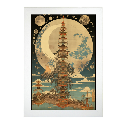 Póster Ciclos Lunares - Estilo Ukiyo-e